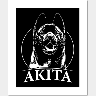 Funny Proud Akita dog portrait gift present Posters and Art